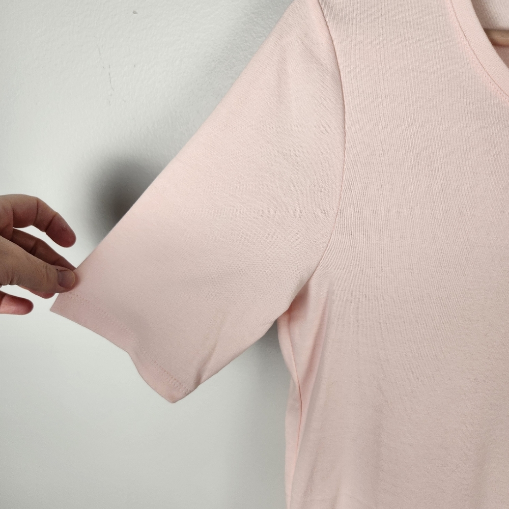 NWT Chico's Bella‎ Top Basic Knit Short Sleeve T-Shirt Whisper Pink (1/ M) #648 - Picture 3 of 11